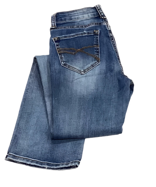 GRACE IN LA WOMEN'S MEDIUM WASH MID RISE SIMPLE POCKET BOOTCUT JEANS