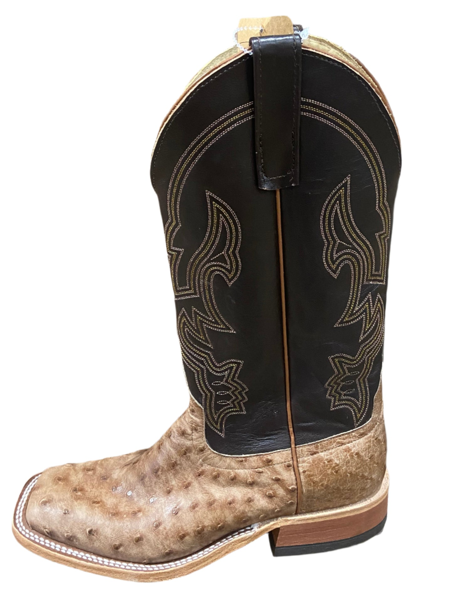 ANDERSON BEAN RUM GLAZED FULL QUILL OSTRICH MENS BOOTS