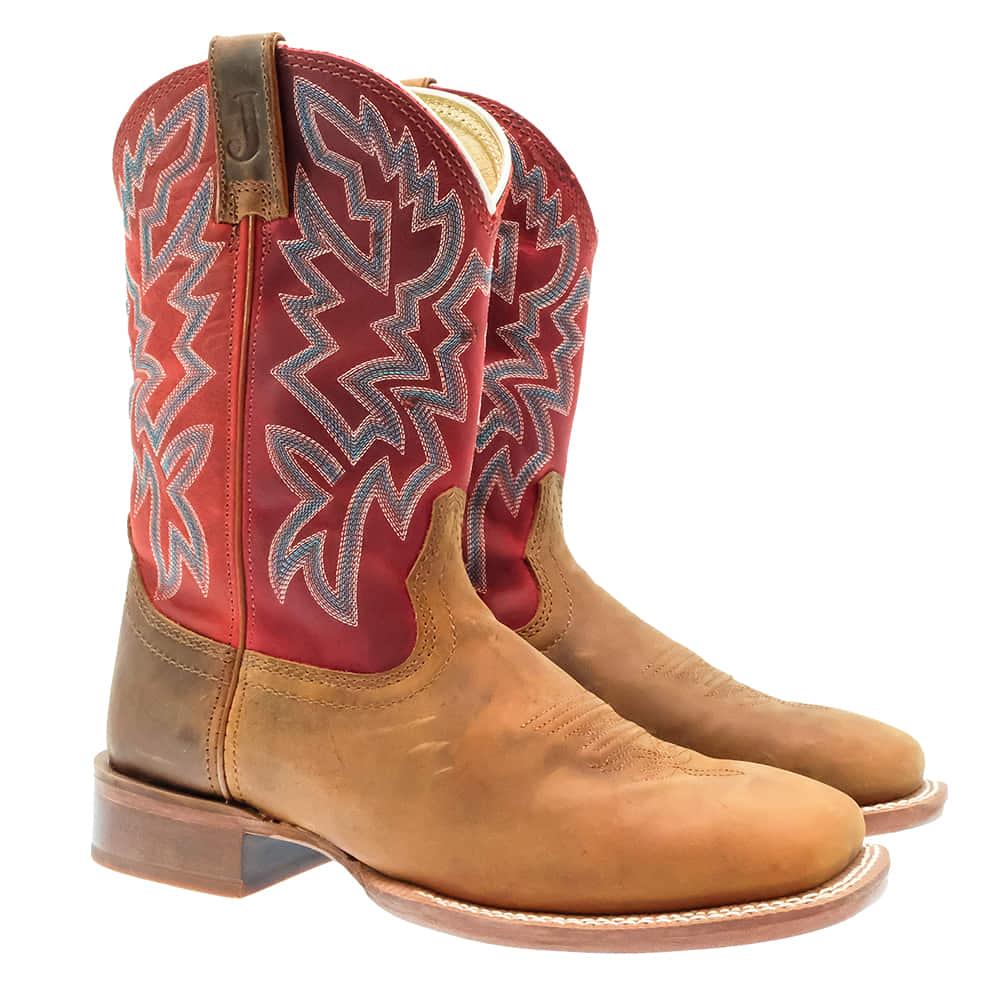 JUSTIN MEN'S FRONTIER GUY WESTERN BOOTS - BROWN/RUST