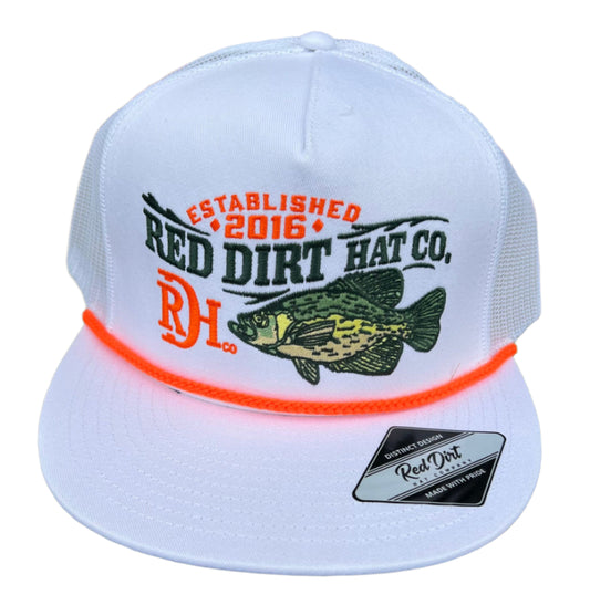 RED DIRT HAT CO HOOKED HAT in WHITE/ORANGE