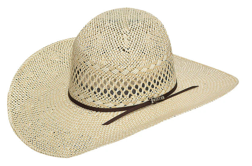 TWISTER TWISTED WEAVE STRAW HAT -OPEN CROWN FLAT