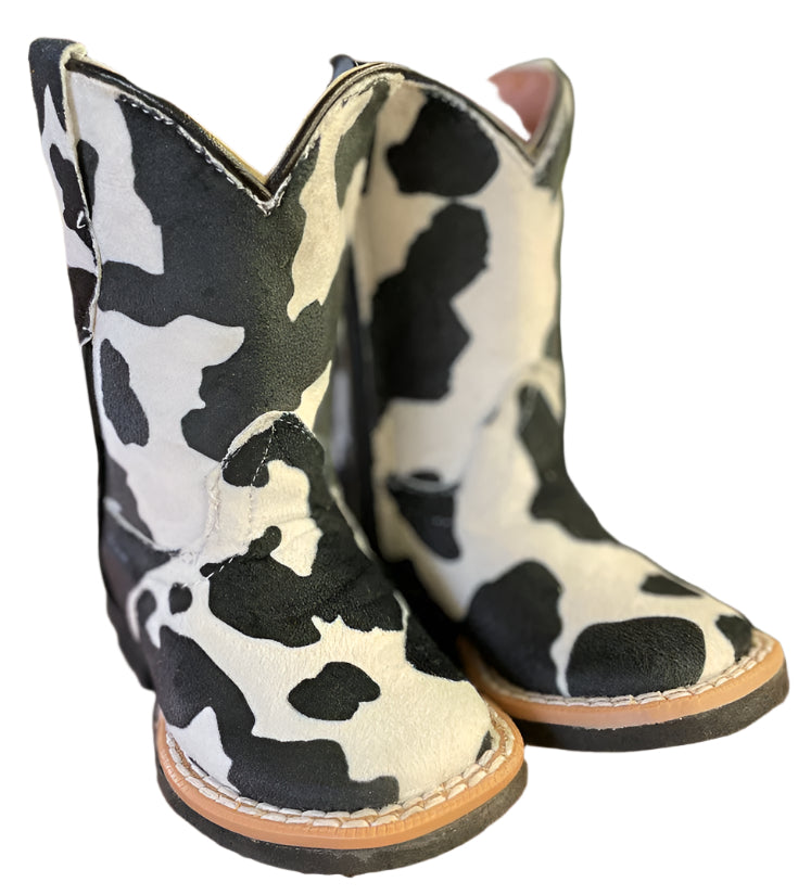 TANNER MARK INFANT GIRL'S COWHIDE PRINT BOOTS