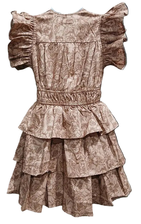 JUSTIN WOMEN'S RUFFLE SLEEVE TIERED MINI DRESS