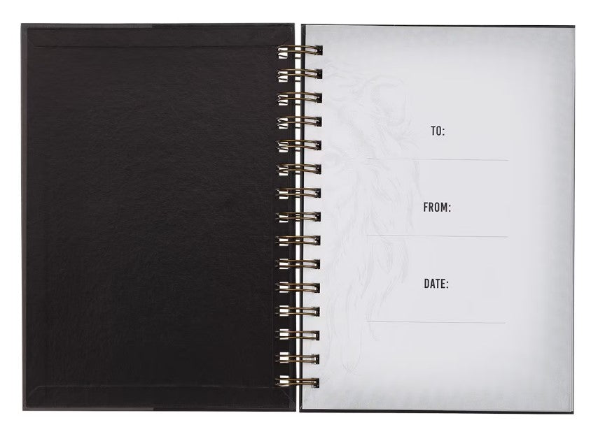 "STRONG" BLACK/GREY LION WIREBOUND JOURNAL