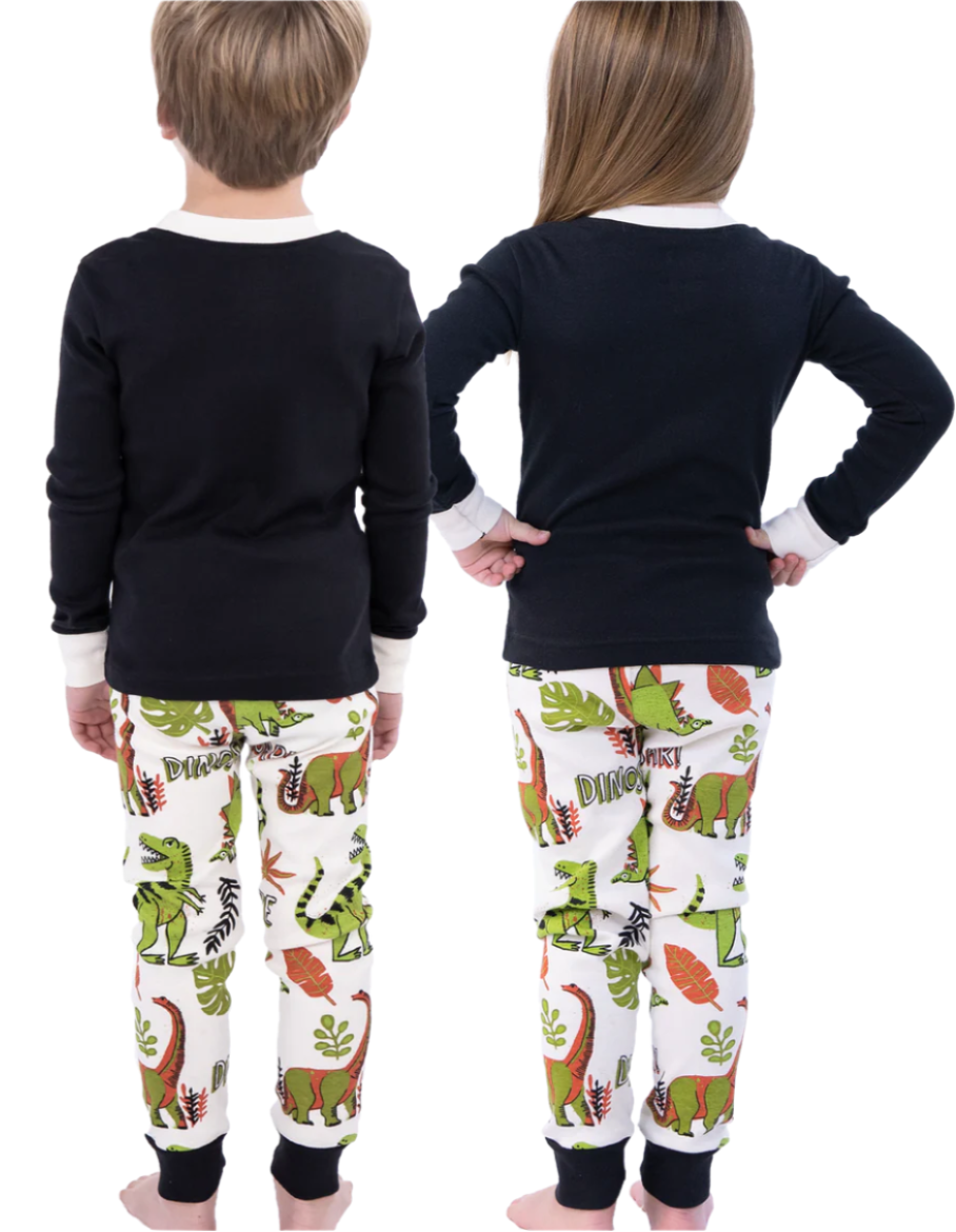 KID'S "DINOSNORE" GREEN PAJAMA SET