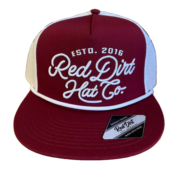 RED DIRT HAT CO LARIAT HAT in BURGUNDY/WHITE