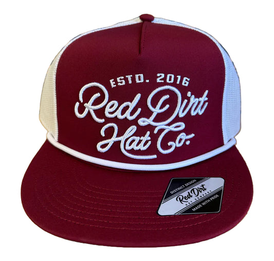 RED DIRT HAT CO LARIAT HAT in BURGUNDY/WHITE