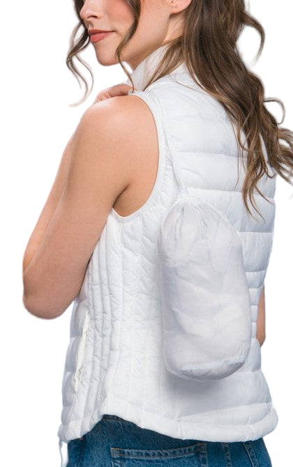 LIGHTWEIGHT DOWN PACKABLE PUFFER VEST in 3 COLORS