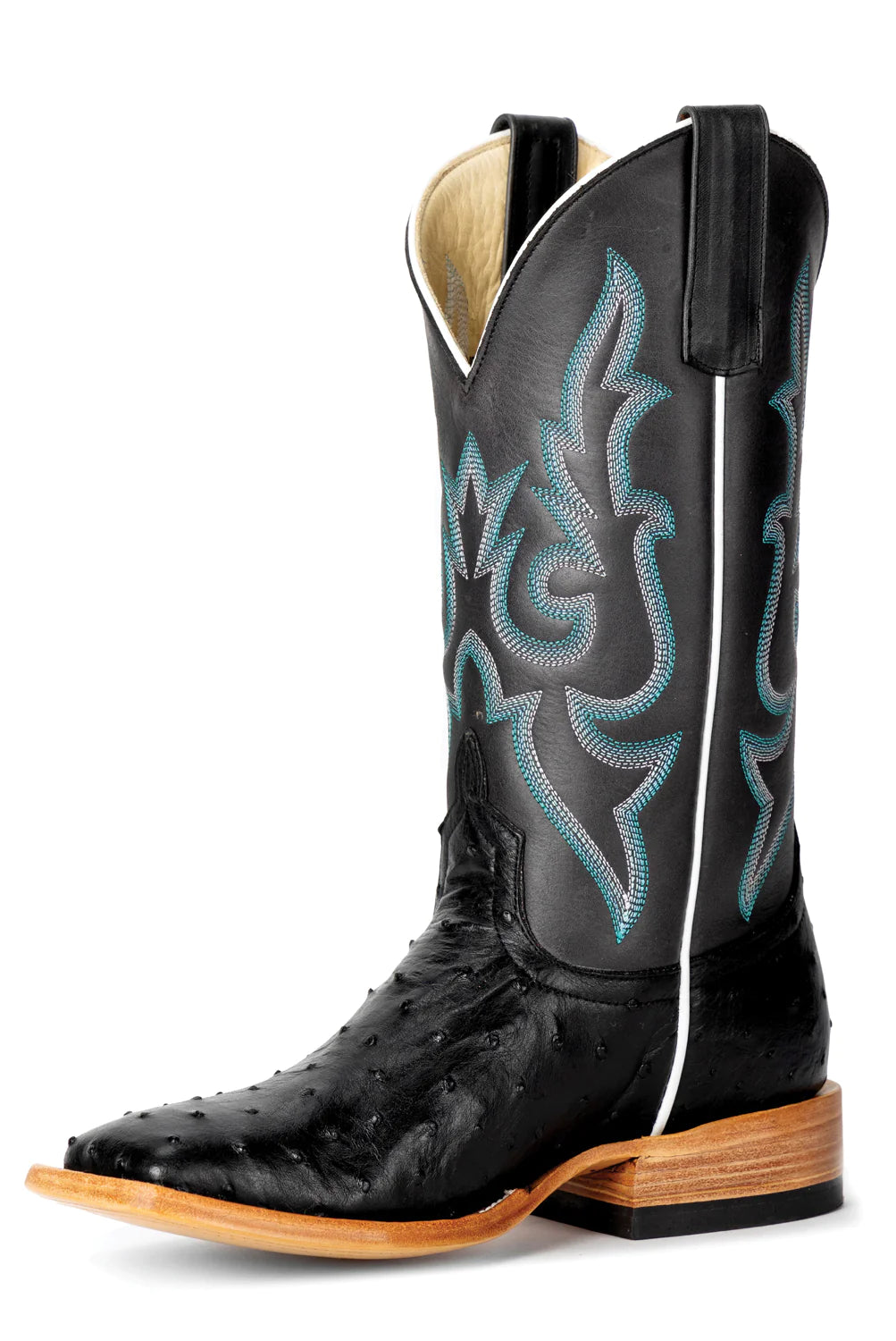 MACIE BEAN BLACK FULL QUILL OSTRICH LADIES BOOTS