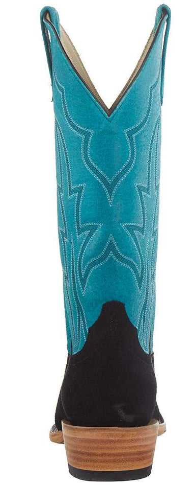 MACIE BEAN WOMEN'S BLACK SUEDE TURQUOISE SINSATION 13" BOOT