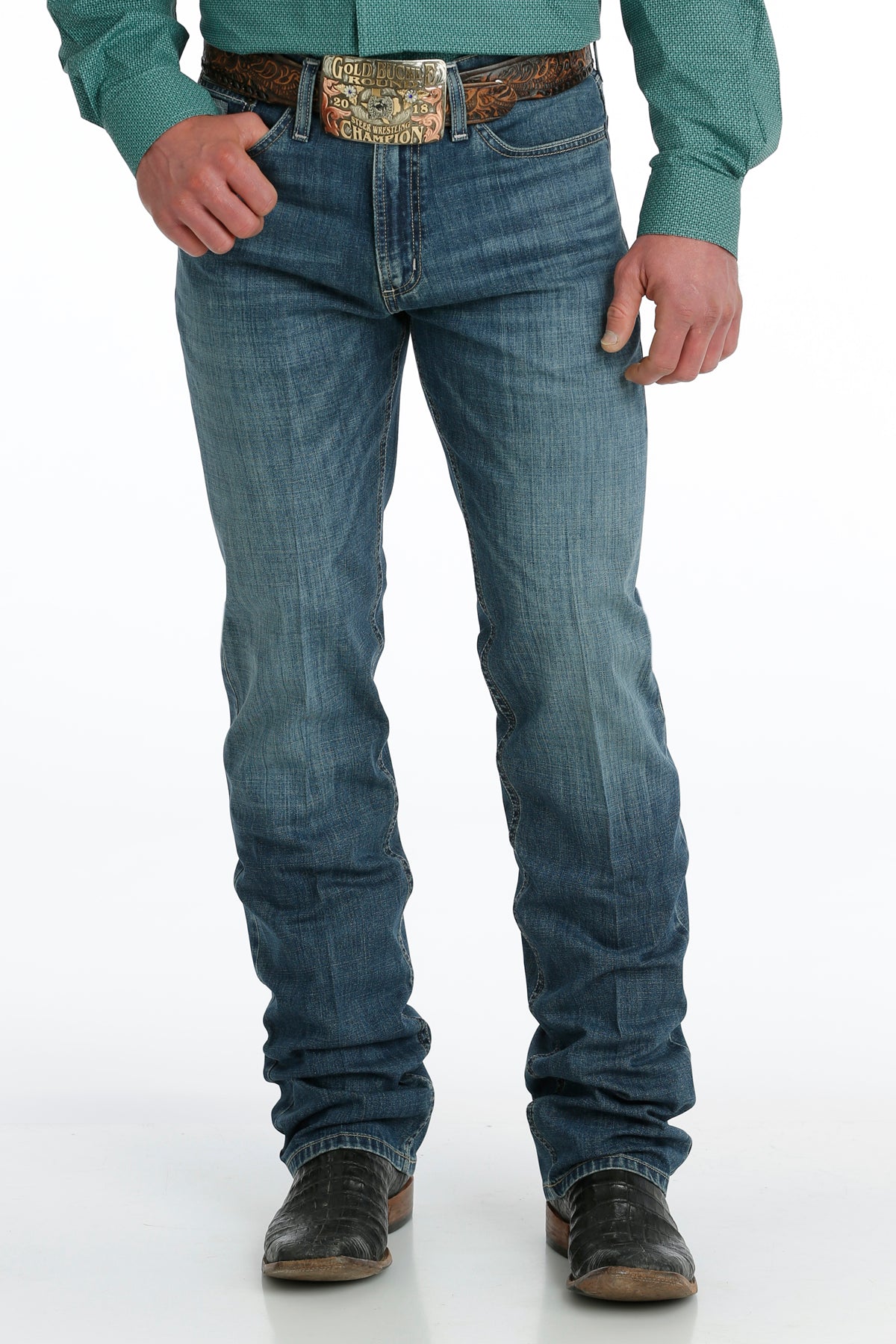 CINCH MEN'S SLIM FIT SILVER LABEL JEAN - MEDIUM STONEWASH