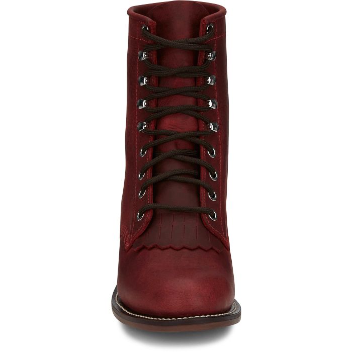 JUSTIN LADIES MCKEAN 7" LACE-UP ROPER - RED