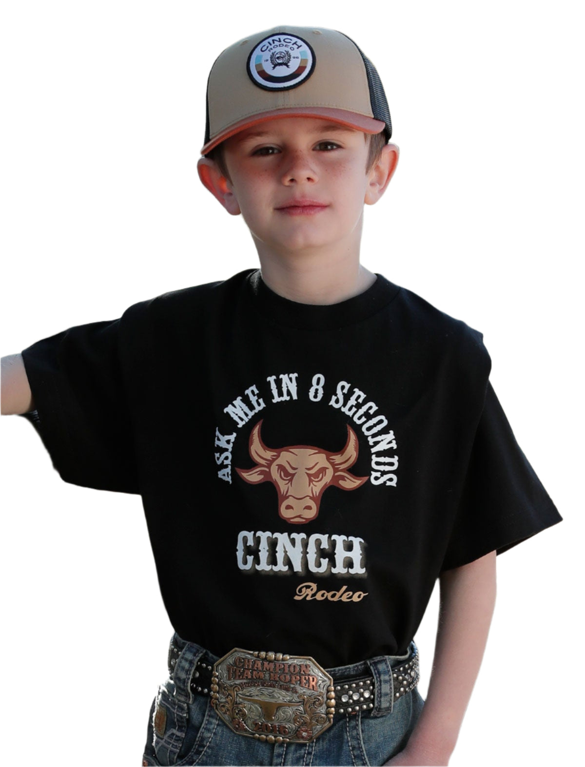CINCH BOY'S ASK ME IN 8 SECONDS TEE - BLACK