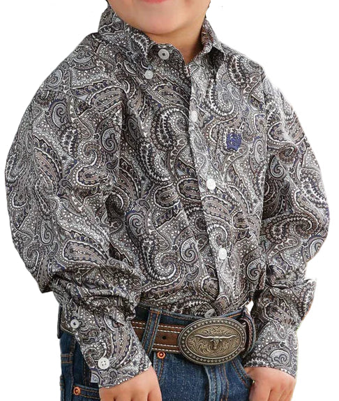 CINCH INFANT BOY'S LONG SLEEVE PAISLEY PRINT SHIRT