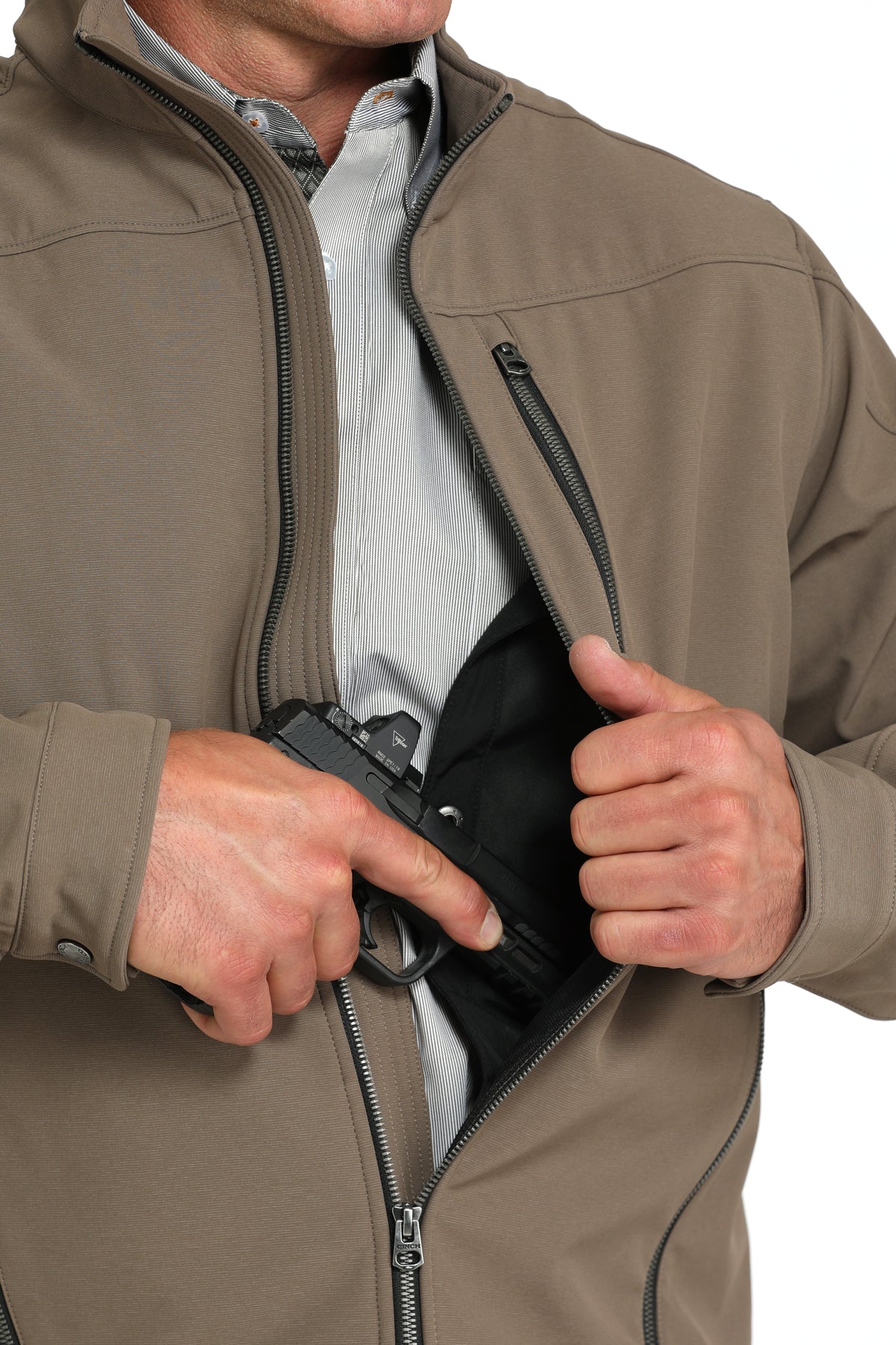 CINCH MEN'S CONCEALED CARRY BONDED JACKET - BROWN