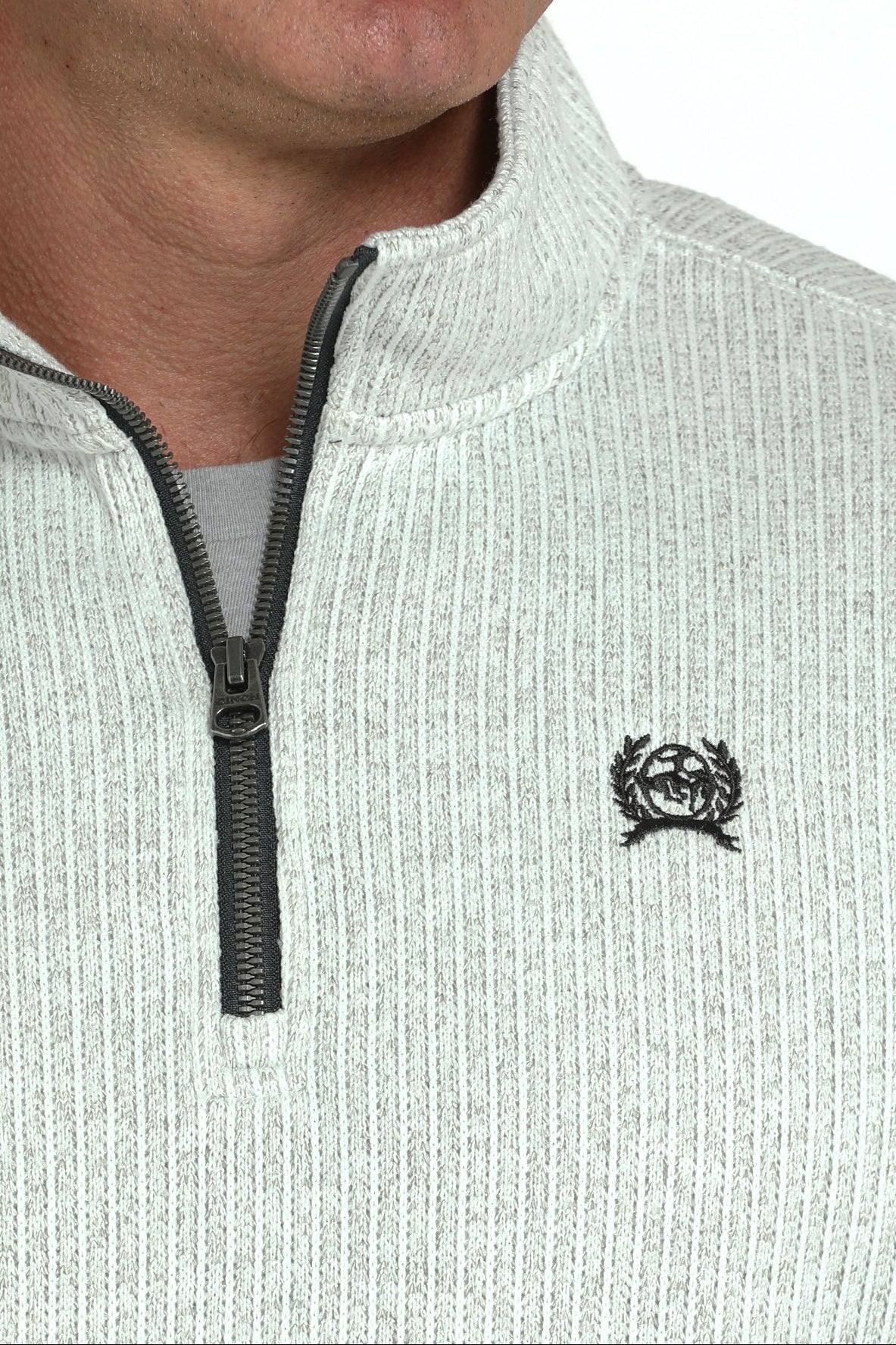 CINCH MEN'S 1/4 ZIP PULLOVER SWEATER - HEATHER GREY