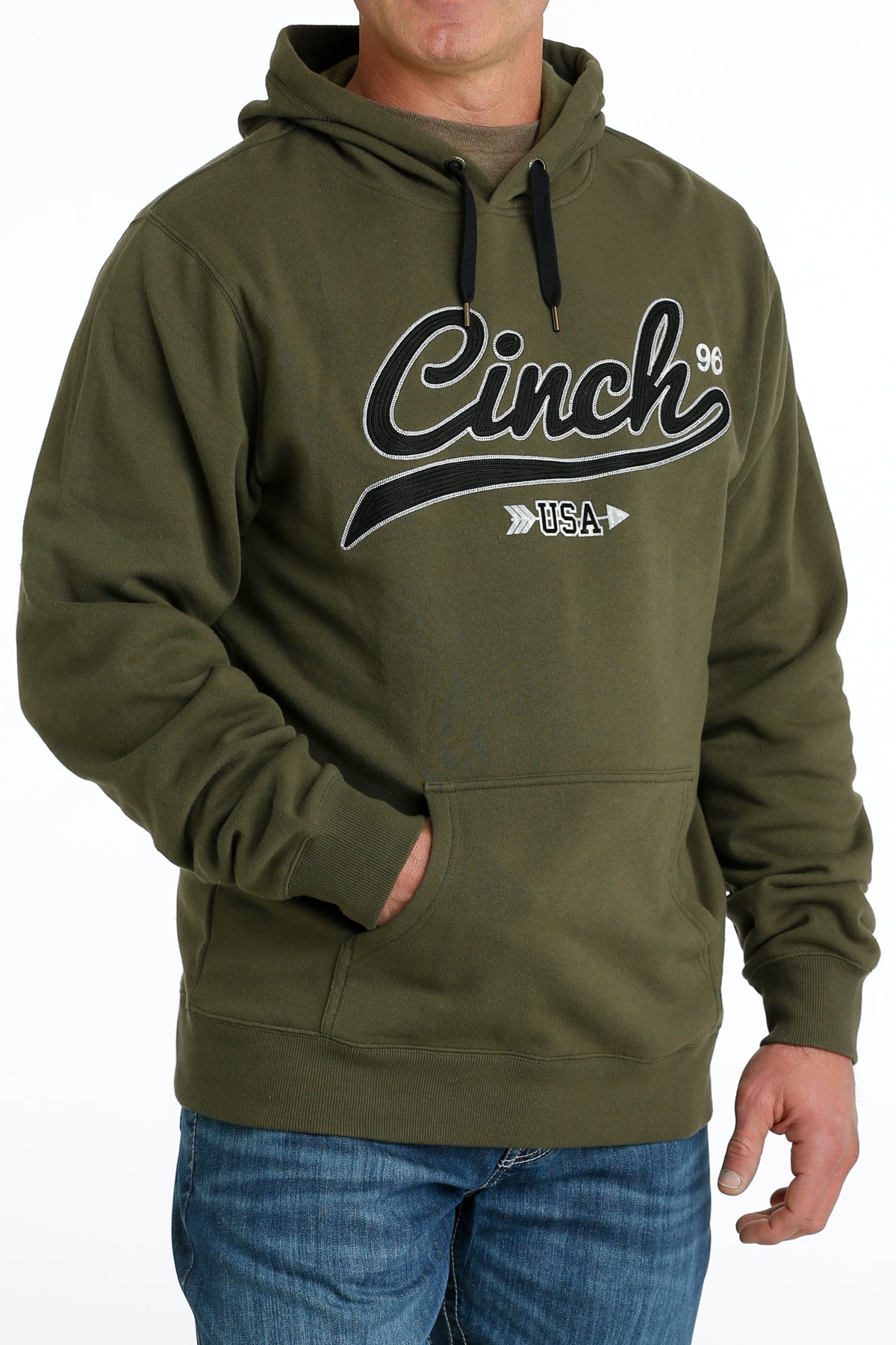 CINCH MENS PULLOVER HOODIE OLIVE
