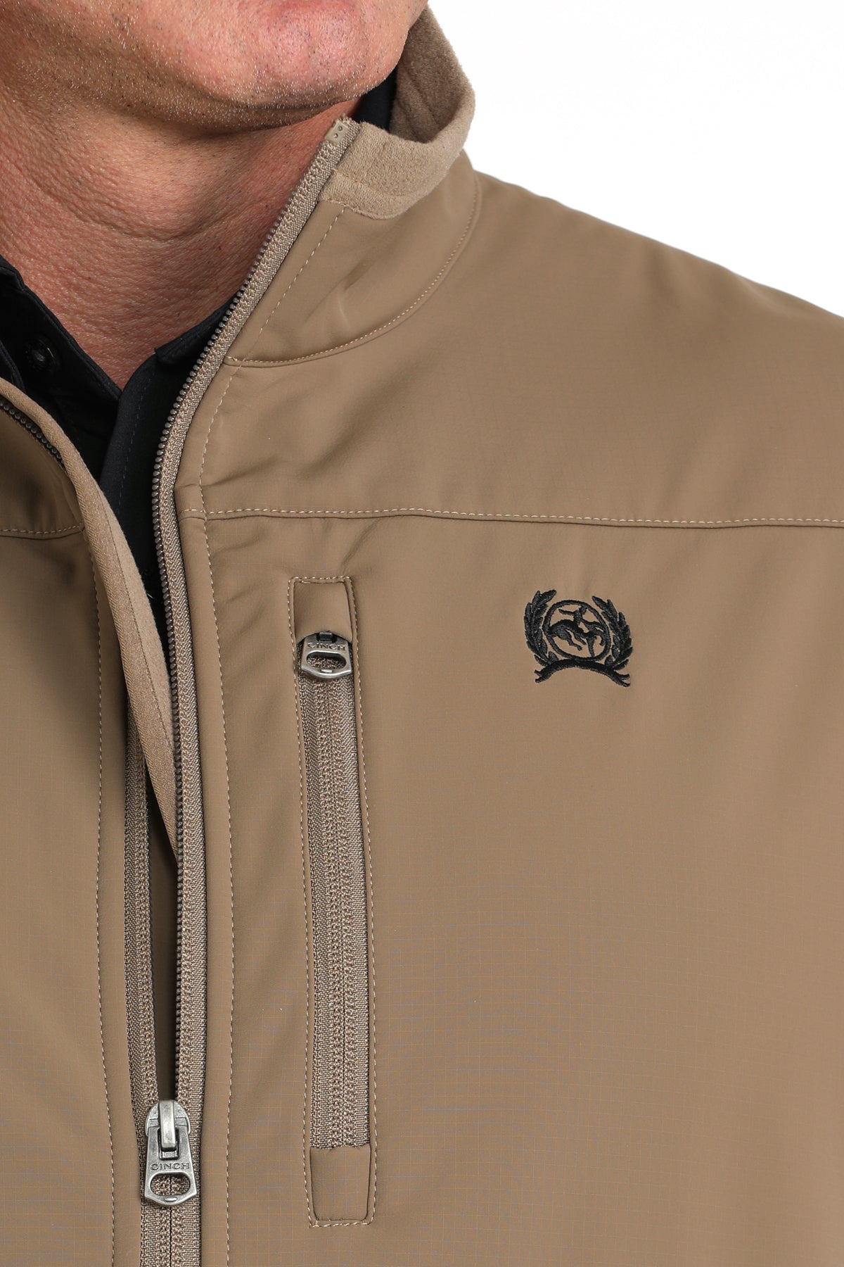 CINCH MEN'S WINDBREAKER VEST - KHAKI
