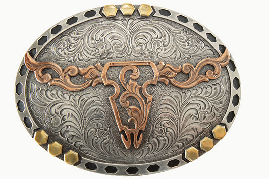 NOCONA OVAL LONGHORN BUCKLE
