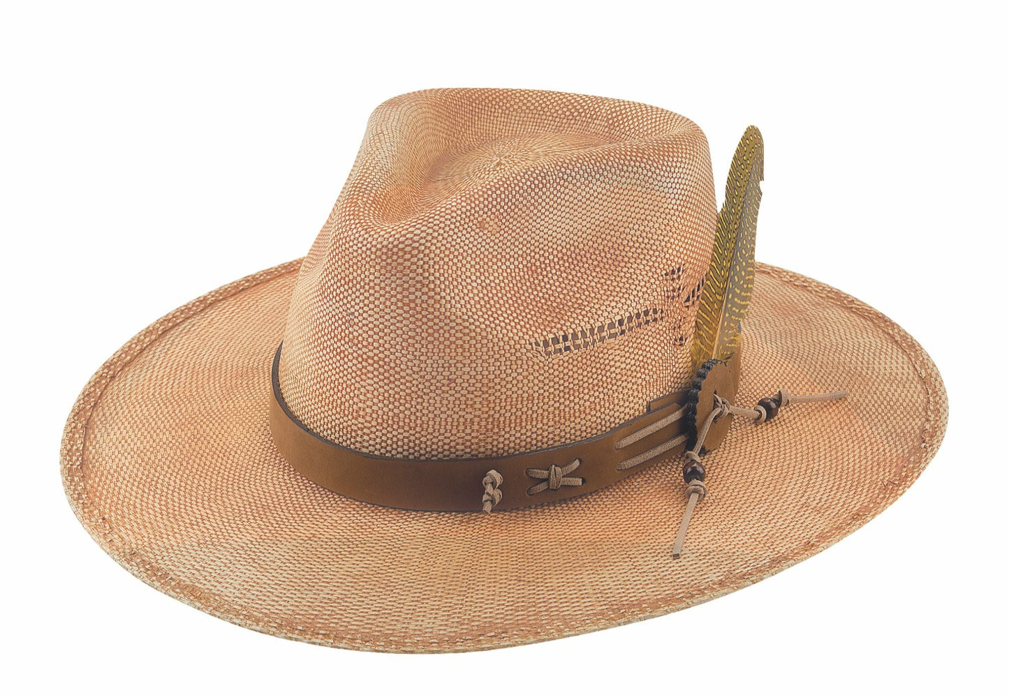 CHASING SUMMER BANGORA STRAW FEDORA in PECAN