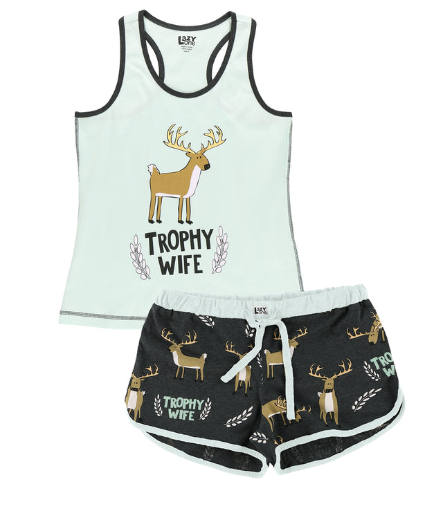 "TROPHY WIFE" TANK AND SHORT PJ SET