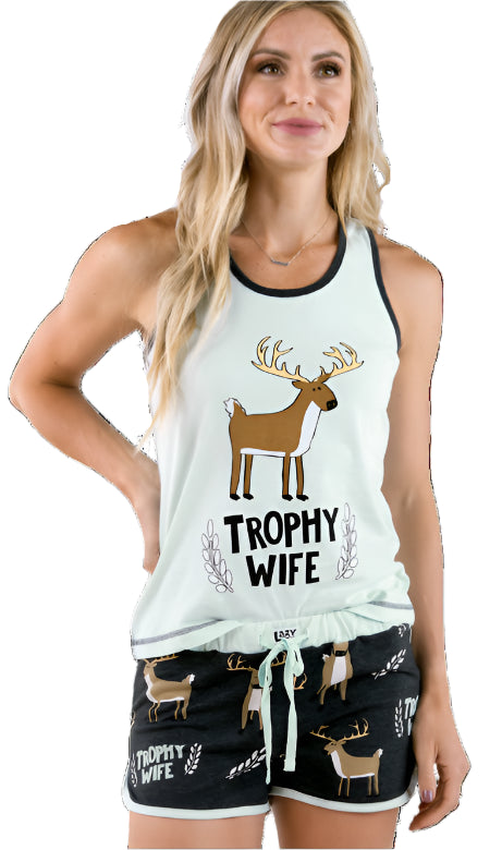 "TROPHY WIFE" TANK AND SHORT PJ SET