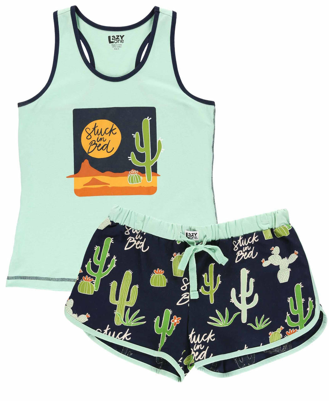 "STUCK IN BED" TANK AND SHORT PJ SET