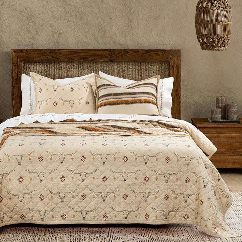 MAVERICK LONGHORNS REVERSIBLE QUILT SET IN TWIN