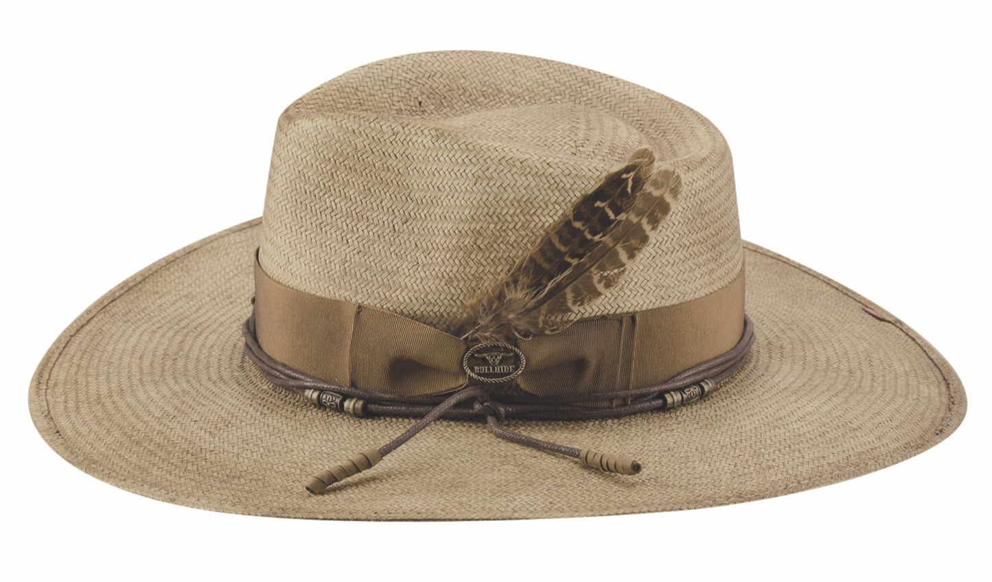 RACE FOR LOVE SHANTUNG PANAMA HAT in DISTRESSED BRONZE