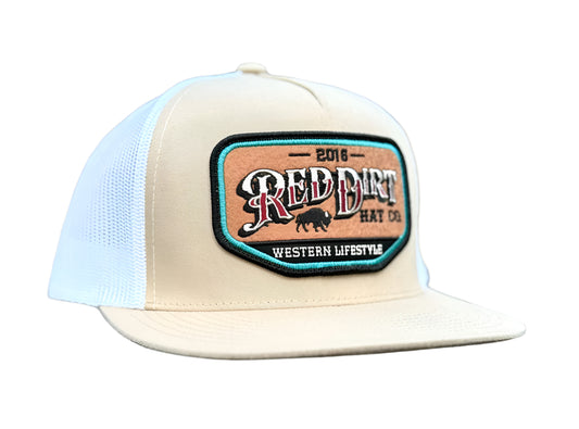RED DIRT HAT CO LIFESTYLE HAT in KHAKI/WHITE