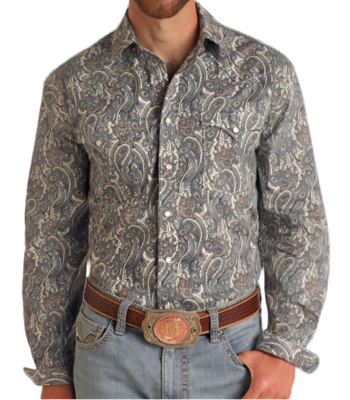 PANHANDLE SLIM MEN'S ROUGH STOCK PAISLEY SNAP SHIRT