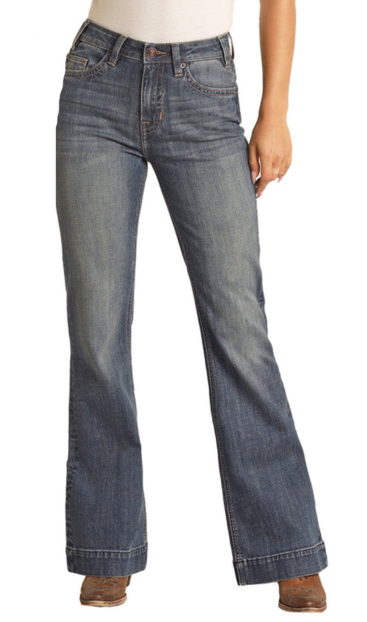 ROCK & ROLL LADIES HIGH RISE STRETCH TROUSER JEANS