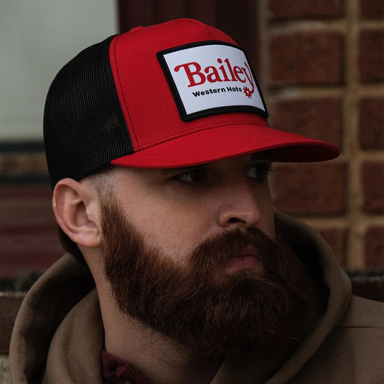 BAILEY HATS NIGHTRIDER CAP IN BLACK/RED