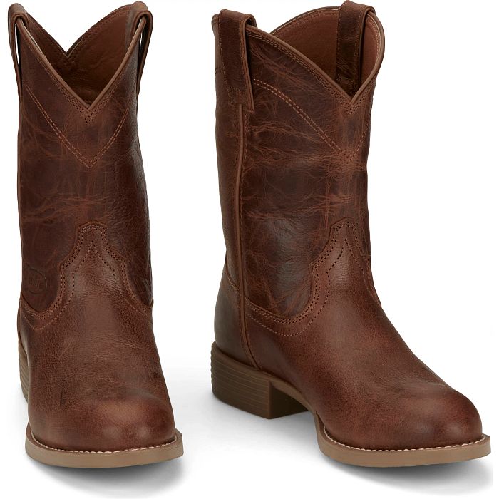 JUSTIN MEN'S KILGORE 10" STAMPEDE ROPER - BROWN