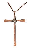 AUSTIN ACCENTS THIN WIRE WRAP COPPER CROSS NECKLACE