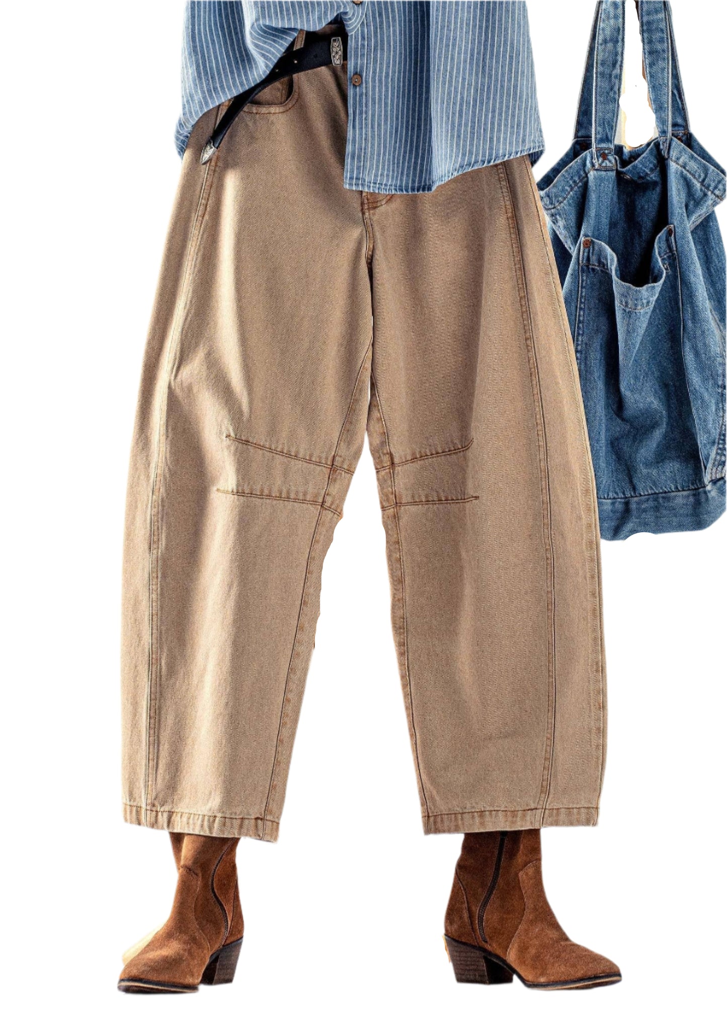TIME WILL TELL BARREL PANTS in KHAKI