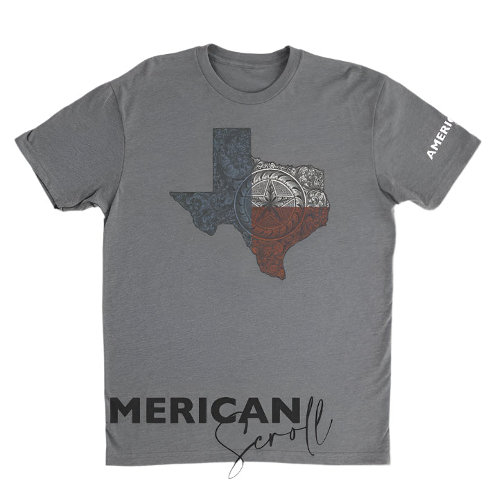 TEXAS STATE WITH FLAG - UNISEX TEE SHIRT