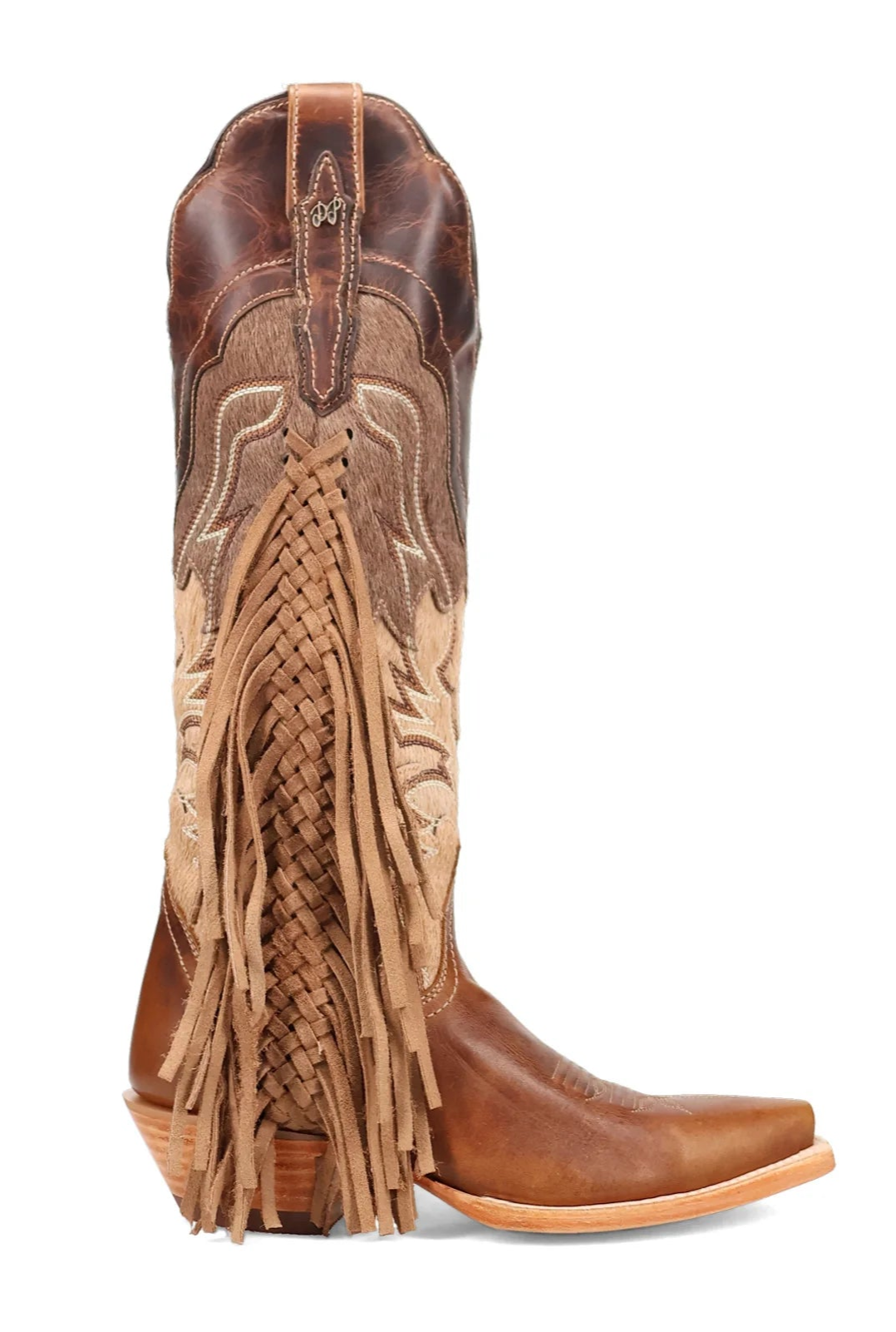 DAN POST LADIES "DAYLA" LACED FRINGE LEATHER SNIP TOE BOOT