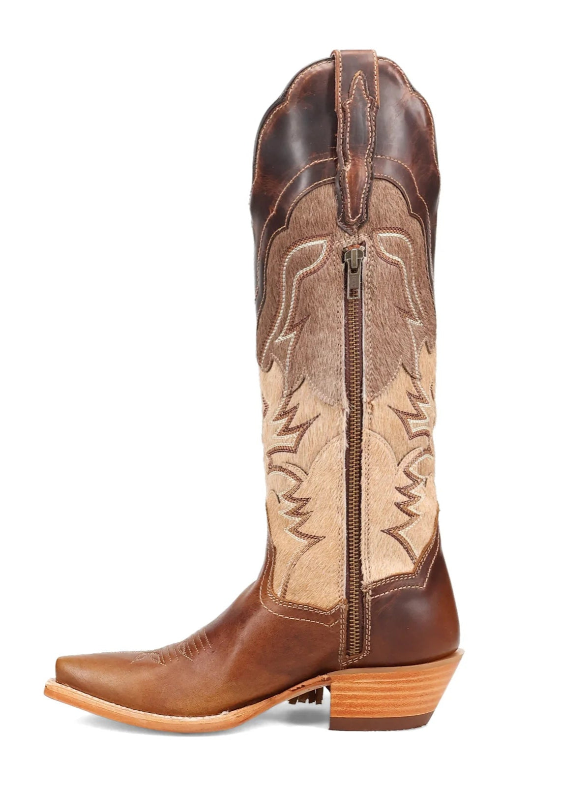 DAN POST LADIES "DAYLA" LACED FRINGE LEATHER SNIP TOE BOOT