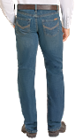MEN'S ROCK AND ROLL DENIM TWO TONE DARK VINTAGE WASH DOUBLE BARREL STRAIGHT JEANS