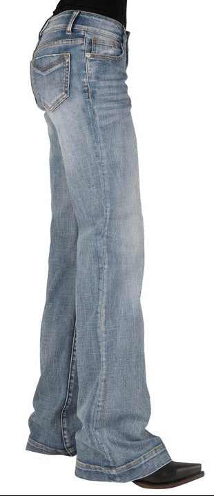 STETSON WOMEN'S 214 LIGHT WASH V POCKET TROUSER JEANS