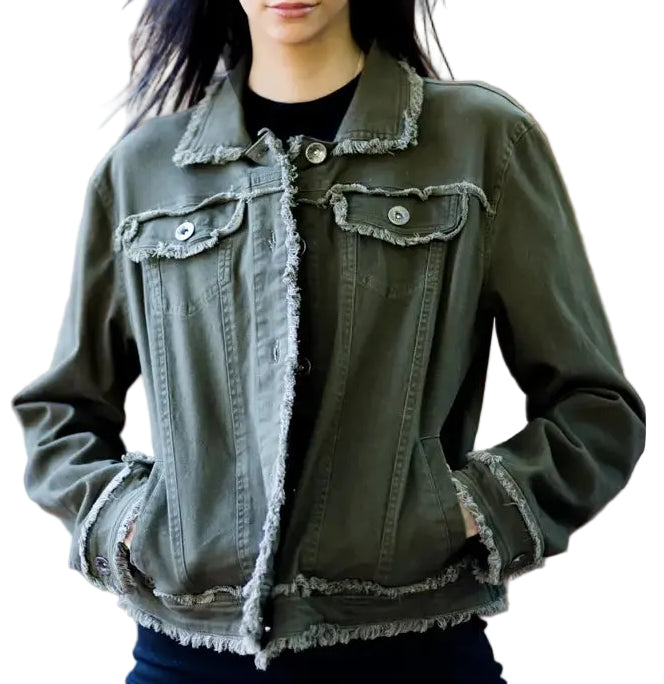 W.A.Y COTTON TWILL JACKET in OLIVE