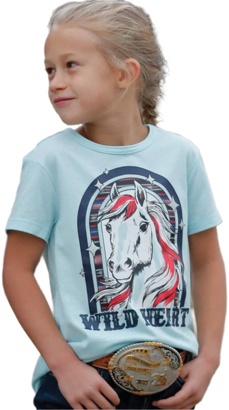 CRUEL GIRL WILD HEART GIRL'S TEE - Light Blue