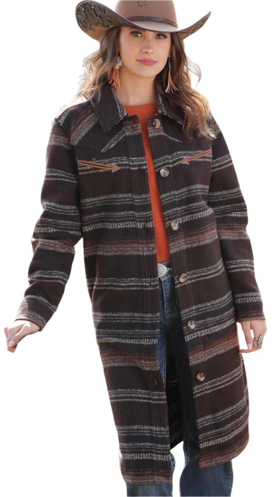 CRUEL WOMEN'S SWEATER KNIT DUSTER in BROWN