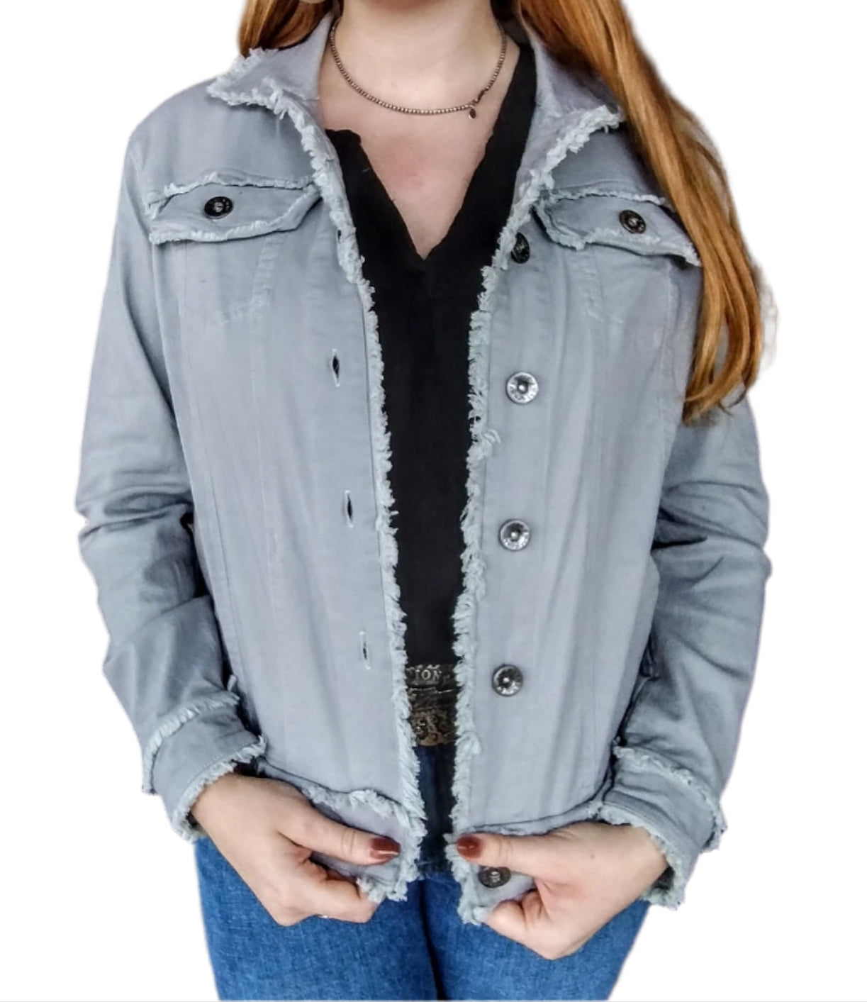 W.A.Y COTTON TWILL JACKET in GREY