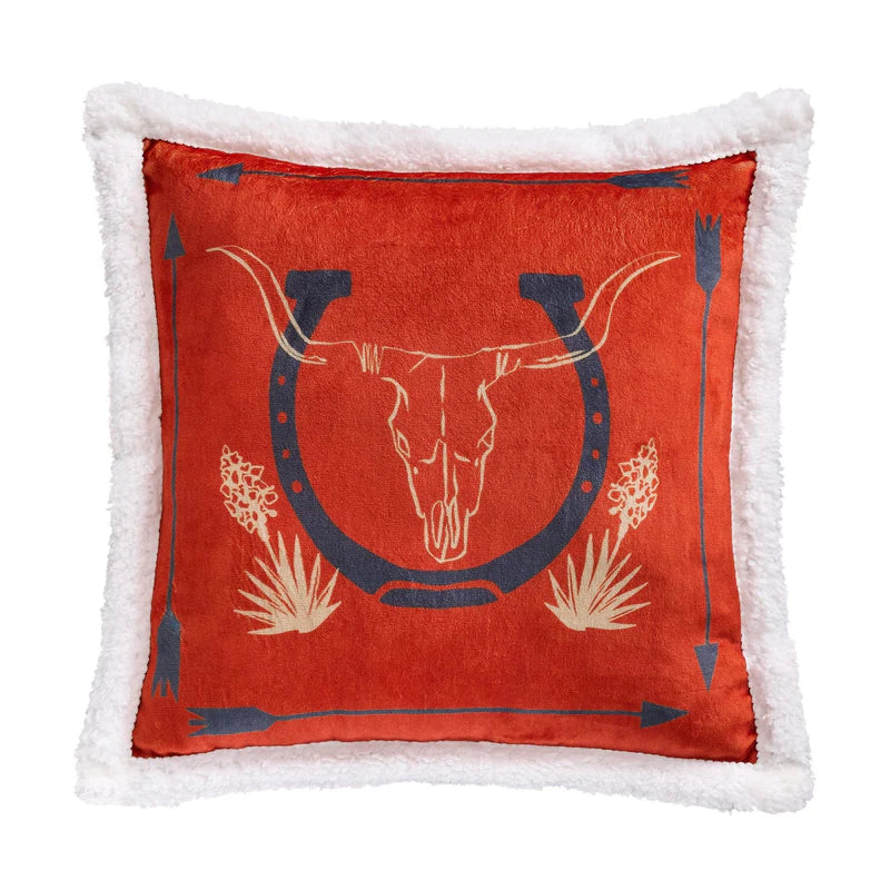 MARFA CAMPFIRE SHERPA PILLOW HORSESHOE