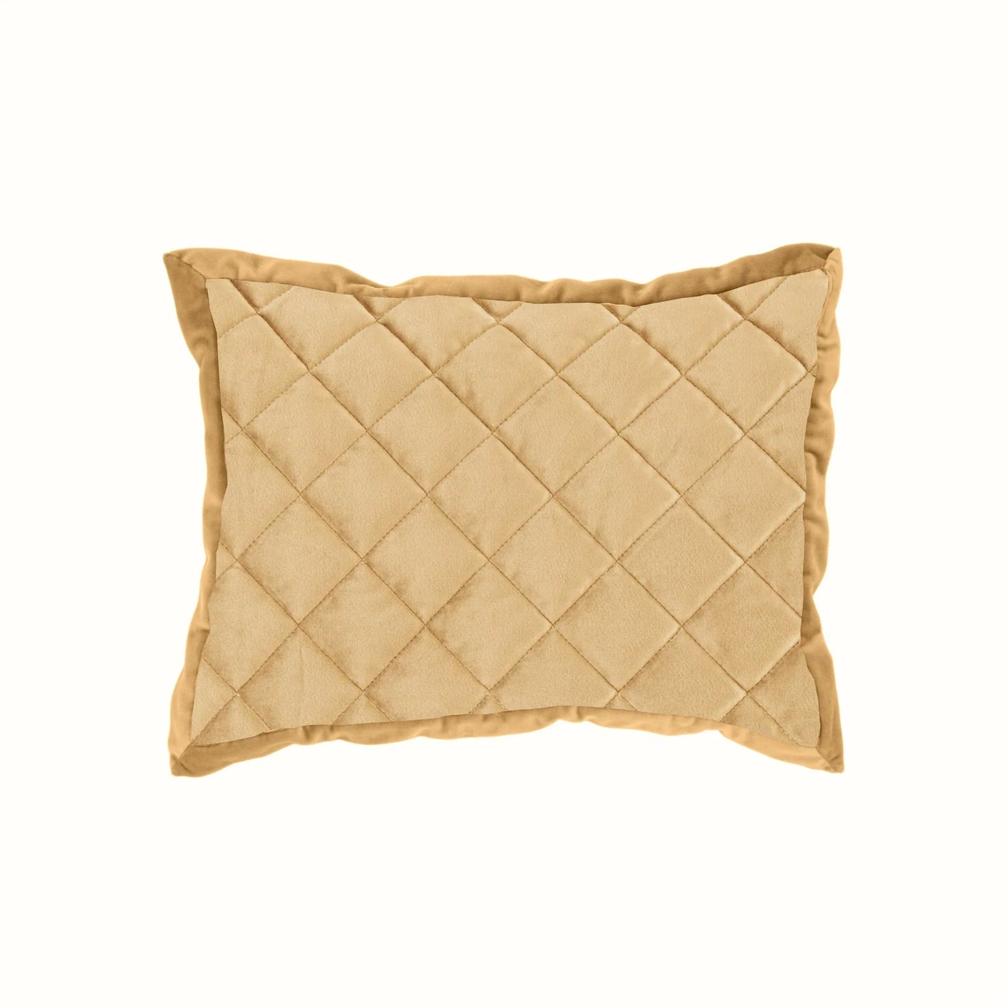 VELVET DIAMOND QUILTED BOUDOIR PILLOW in GOLD