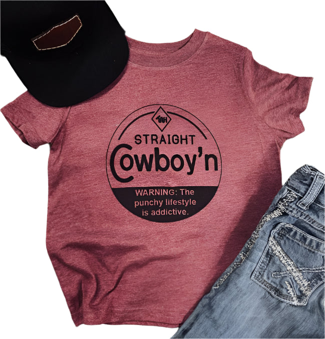 YOUTH STRAIGHT COWBOY'N WESTERN GRAPHIC TEE