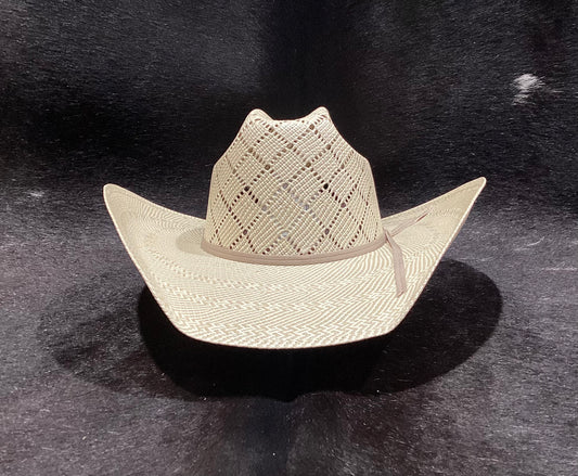 ATWOOD CHILDRESS MODIFIED LOW CROWN SHANTUNG STRAW COWBOY HAT