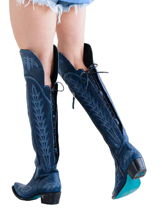 LANE "LEXINGTON" OVER THE KNEE BOOTS in MIDNIGHT NAVY
